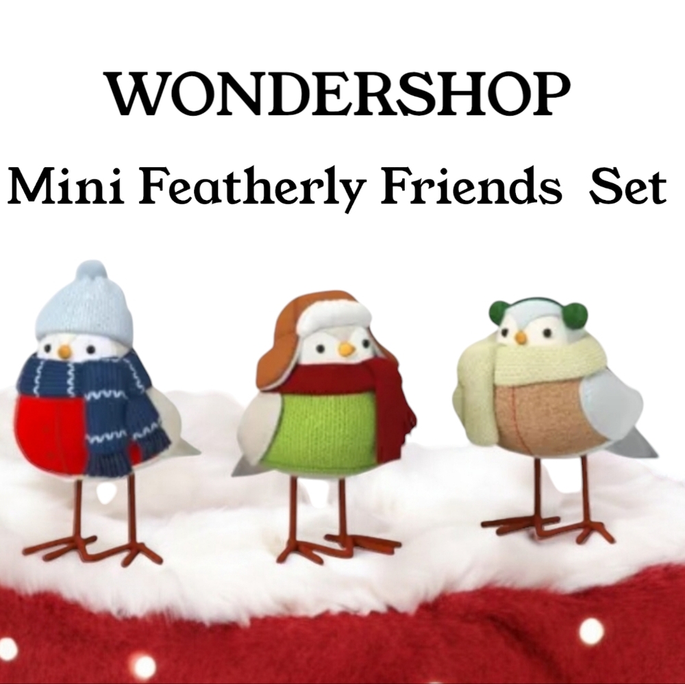 NEW 3 pc Mini  Featherly Friends Bird Set Wondershop